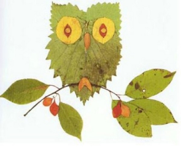 Applique van herfstbladeren voor kleuterschool en 1-2 klassen van school, hoofdklassen met foto en video