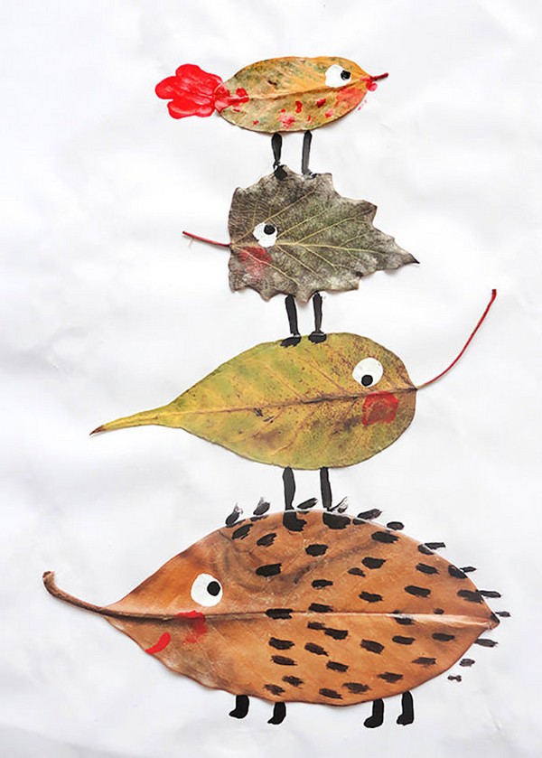 Applique van herfstbladeren voor kleuterschool en 1-2 klassen van school, hoofdklassen met foto en video