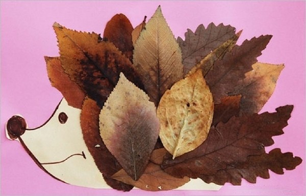 Applique van herfstbladeren voor kleuterschool en 1-2 klassen van school, hoofdklassen met foto en video