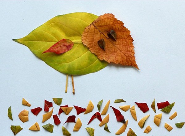 Applique van herfstbladeren voor kleuterschool en 1-2 klassen van school, hoofdklassen met foto en video