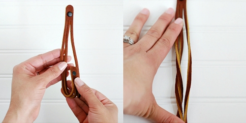 Leren armband te weven van leer