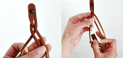 Leren armband te weven van leer