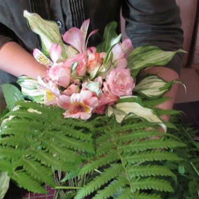 Boeket bloemen met eigen handen