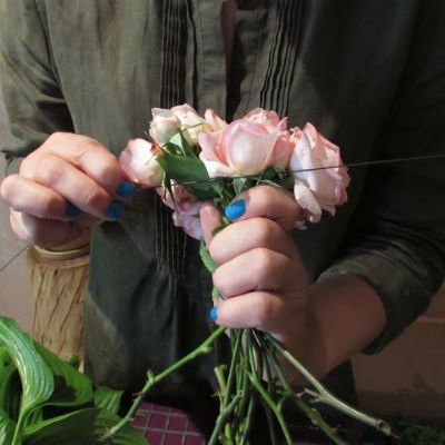 Boeket bloemen met eigen handen