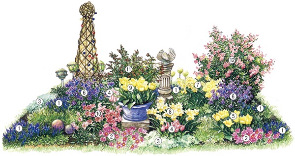 Mooie bloemen voor een bloembed