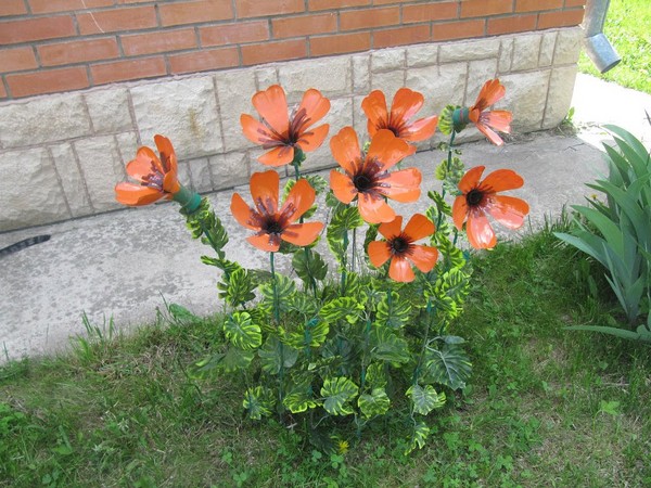 Bloemen uit plastic flessen: een masterclass voor het met eigen hand maken van kunstnijverheid
