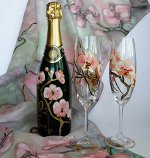 Decoupage van flessen champagne