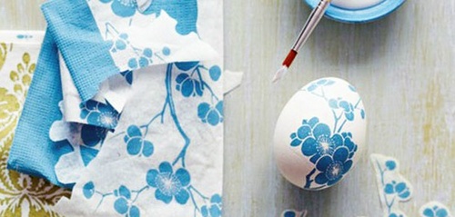 Pasen-decoupage van eieren