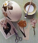 Pasen-decoupage van eieren