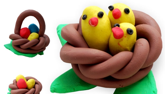 Kinder ambachten gemaakt van plasticine voor het nieuwe jaar: foto master-klasse