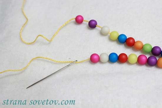 Kinderset: armband en ketting van linten en kralen