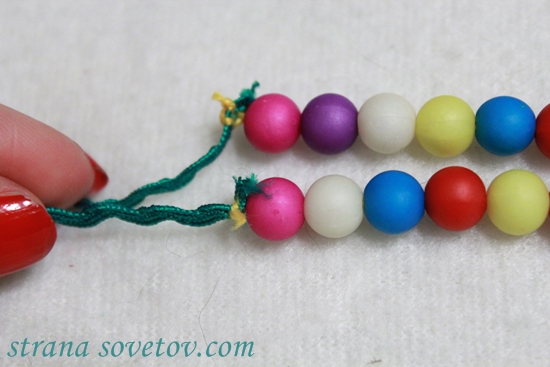 Kinderset: armband en ketting van linten en kralen