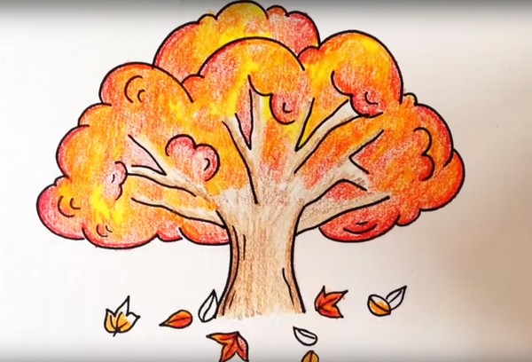 Op basis van het thema "Herfst": masterclasses met potloden en verven voor de kleuterschool en op school 1-5-lessen