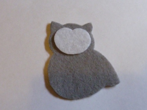 Broche uil van vilt