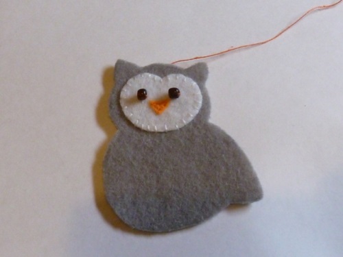 Broche uil van vilt