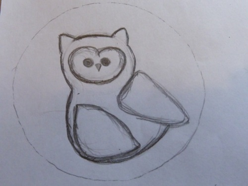 Broche uil van vilt