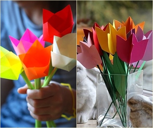 Hoe maak je een tulp van papier: een masterclass