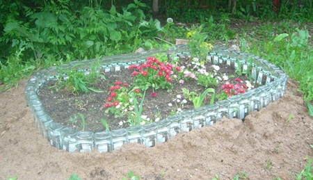 Bloemflessen van plastic flessen