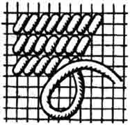 Schuine tapijtnaad (1-zijdig)