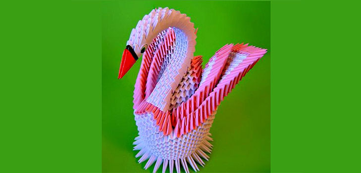Hoe maak je een zwaan origami uit modules - stap voor stap instructie met foto's en video's