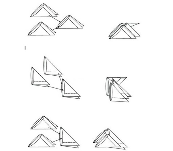 Modular Origami: Animals - Assembly Schemes