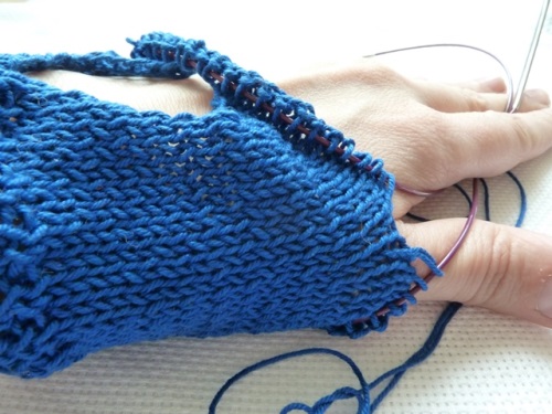 Heren zomerhandschoenen zonder vingers met breinaalden