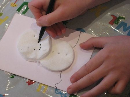 Stap voor stap masterclassapplicaties van katoenen schijven voor het nieuwe jaar