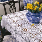 New Year's crafts: gebreid tafelkleed