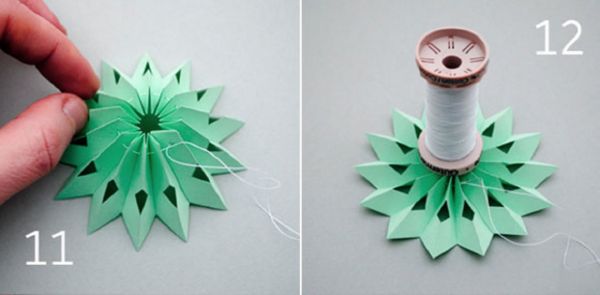 Mooie sneeuwvlokken voor het nieuwe jaar 2017 met hun eigen handen van papier - diagrammen en foto's in fasen. Masterclasses voor kinderen op grote sneeuwvlokken in origamitechniek