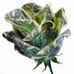 Origami van geld: Rose