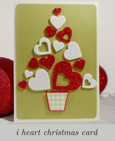 Kerstkaart met scrapbookingstijl voor Nieuwjaar 2015 met eigen handen