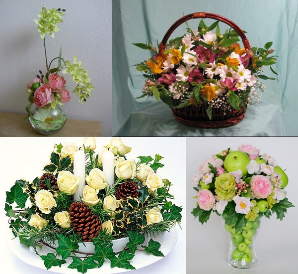 Bloemen arrangement van bloemen door eigen handen