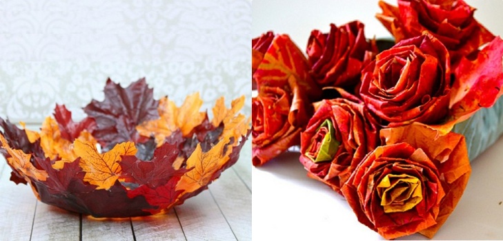Ambachten van bladeren op het thema "Herfst" met hun eigen handen voor schoolkinderen