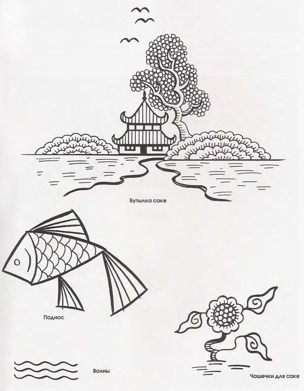 Keramische schilderkunst: set voor sushi