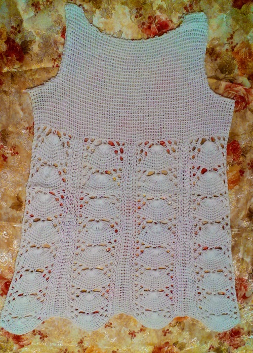 Opengewerkte zomerblouse "Romance of summer" met breinaalden