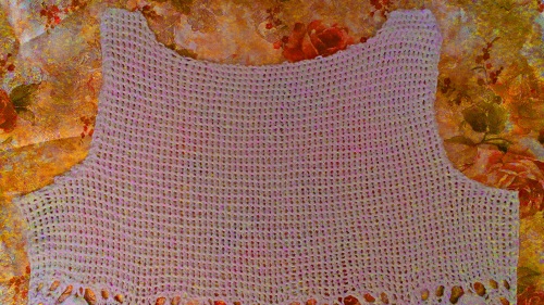 Opengewerkte zomerblouse "Romance of summer" met breinaalden