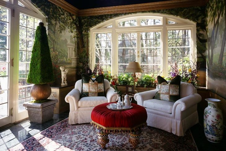 Wintertuin met één hand voor één seizoen: interieur van de wintertuin