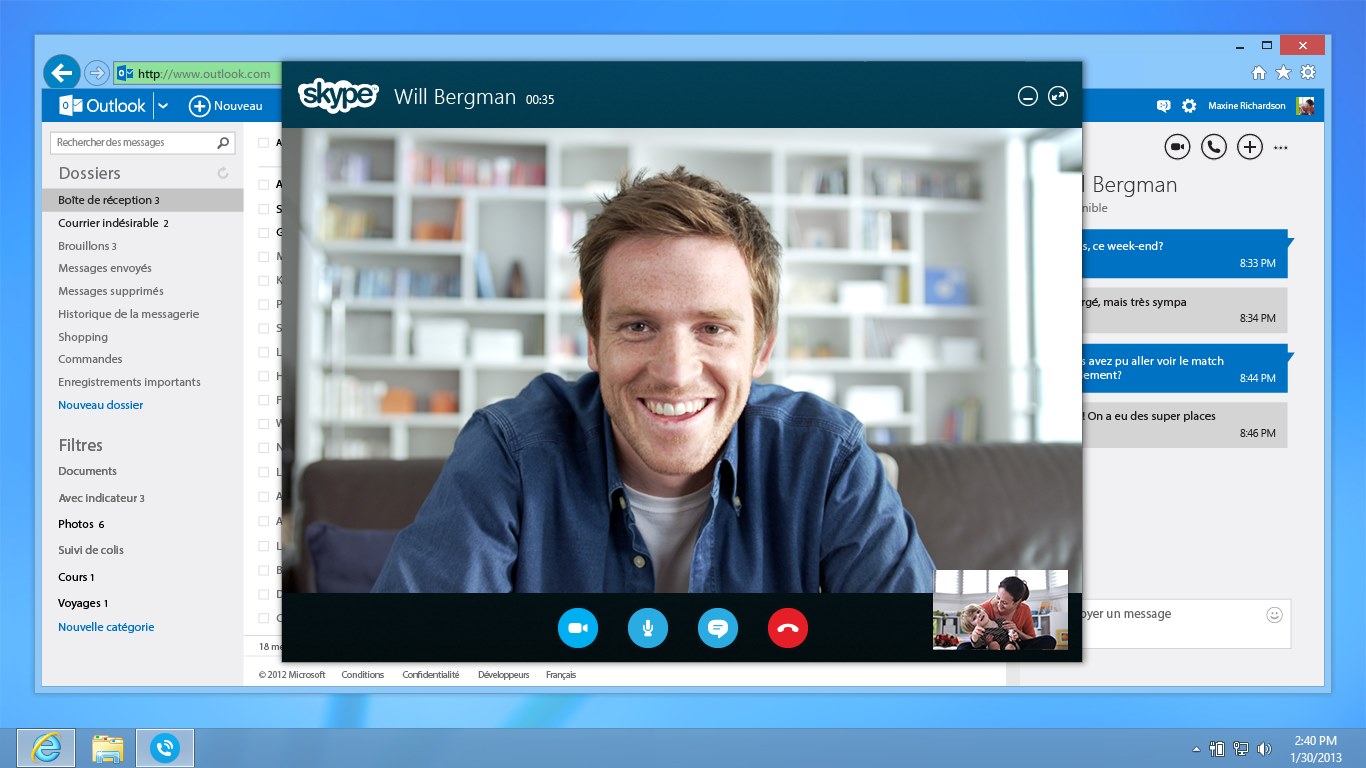 man in skype