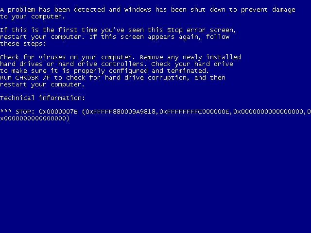blauw scherm
