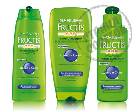 Garnier Fructis "Length and Strength" shampoo, conditioner, crème