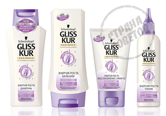 Gliss Kur "Energy of Growth" shampoo, balsem, verzorging, tonic