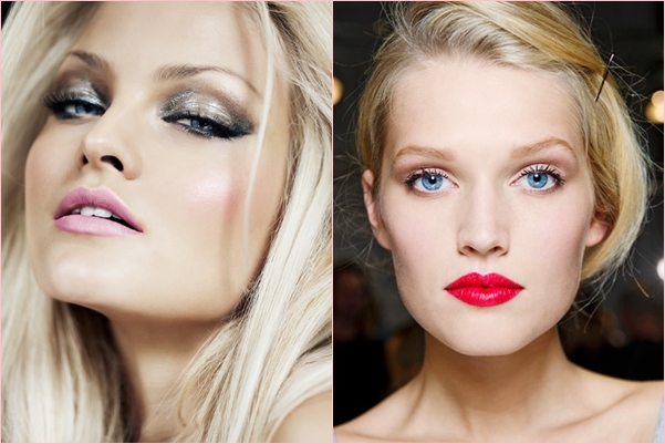 Romantische make-up op een datum op 14 februari voor blauwe, groene en bruine ogen
