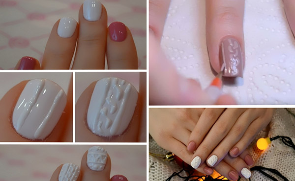 Gebreide manicure - een stijlvolle wintertrend