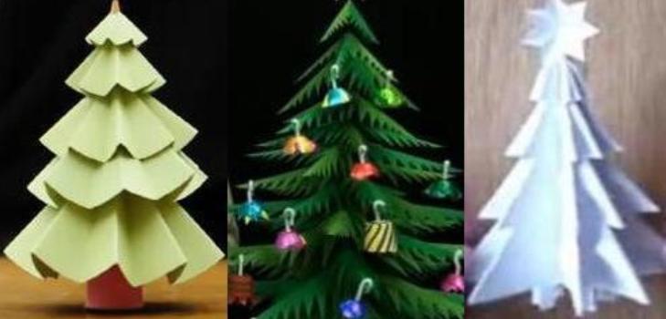 Kerstbomen gemaakt van papier