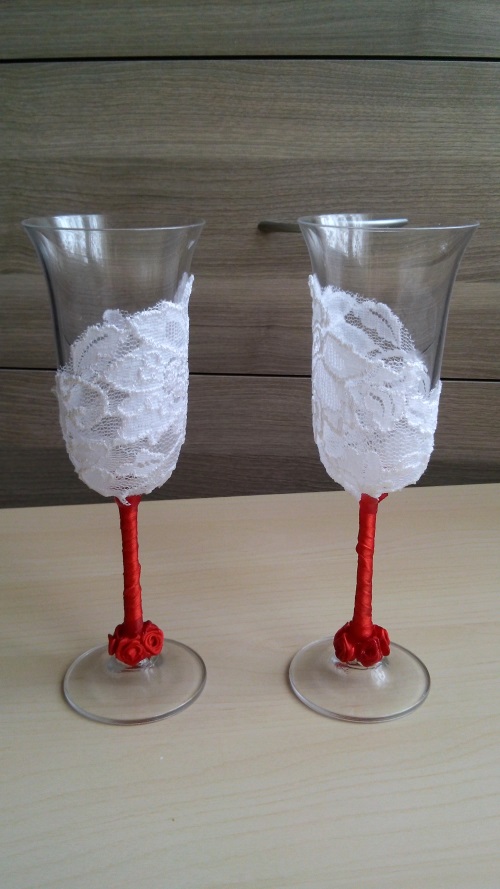 Bruiloft glazen decoratie