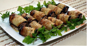 champignons en aubergines