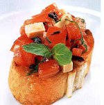 Bruschetta Met Tomaten En Basiliek