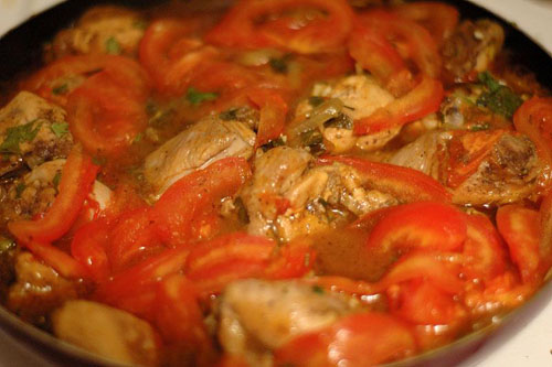 Chahokhbili van kip: koken