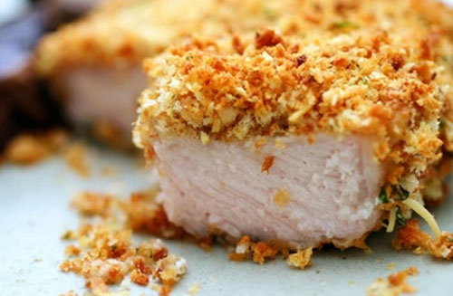 Varkensvlees steaks in paneermeel
