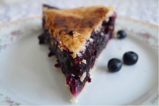 blauwe bosbessencake